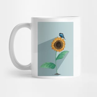 sunflower and buterfly Mug